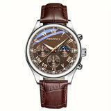 Relógio de pulso masculino de luxo GENEVA, de alta qualidade, com pulseira de quartzo, design redondo, ideal para negócios, estudantes e esportes. Resistente à água e com efeito luminoso.