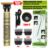 Máquina de cortar cabelo vintage T9, para barba, aparar pelos corporais, máquina de cortar cabelo elétrica para homem de 0 mm.