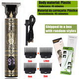Máquina de cortar cabelo vintage T9, para barba, aparar pelos corporais, máquina de cortar cabelo elétrica para homem de 0 mm.