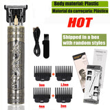 Máquina de cortar cabelo vintage T9, para barba, aparar pelos corporais, máquina de cortar cabelo elétrica para homem de 0 mm.