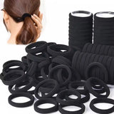 50/100pcs Black Hair Bands Hairband High Elastic Rubber Band Hair Ties Ponytail Holder Scrunchies Accessorie for Women Girls