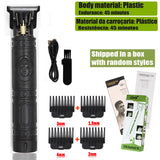 Máquina de cortar cabelo vintage T9, para barba, aparar pelos corporais, máquina de cortar cabelo elétrica para homem de 0 mm.