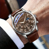 Relógio de pulso masculino de luxo GENEVA, de alta qualidade, com pulseira de quartzo, design redondo, ideal para negócios, estudantes e esportes. Resistente à água e com efeito luminoso.