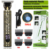 Máquina de cortar cabelo vintage T9, para barba, aparar pelos corporais, máquina de cortar cabelo elétrica para homem de 0 mm.