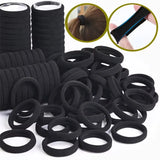 50/100pcs Black Hair Bands Hairband High Elastic Rubber Band Hair Ties Ponytail Holder Scrunchies Accessorie for Women Girls