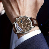 Relógio de pulso masculino de luxo GENEVA, de alta qualidade, com pulseira de quartzo, design redondo, ideal para negócios, estudantes e esportes. Resistente à água e com efeito luminoso.