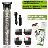 Máquina de cortar cabelo vintage T9, para barba, aparar pelos corporais, máquina de cortar cabelo elétrica para homem de 0 mm.