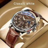 Relógio de pulso masculino de luxo GENEVA, de alta qualidade, com pulseira de quartzo, design redondo, ideal para negócios, estudantes e esportes. Resistente à água e com efeito luminoso.