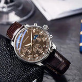 Relógio de pulso masculino de luxo GENEVA, de alta qualidade, com pulseira de quartzo, design redondo, ideal para negócios, estudantes e esportes. Resistente à água e com efeito luminoso.