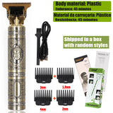Máquina de cortar cabelo vintage T9, para barba, aparar pelos corporais, máquina de cortar cabelo elétrica para homem de 0 mm.
