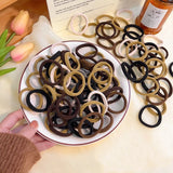 50/100pcs Black Hair Bands Hairband High Elastic Rubber Band Hair Ties Ponytail Holder Scrunchies Accessorie for Women Girls